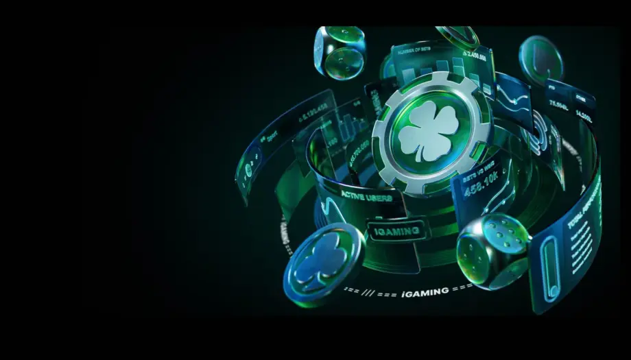 Roulette e fiches al neon con il quadrifoglio Soft2Bet