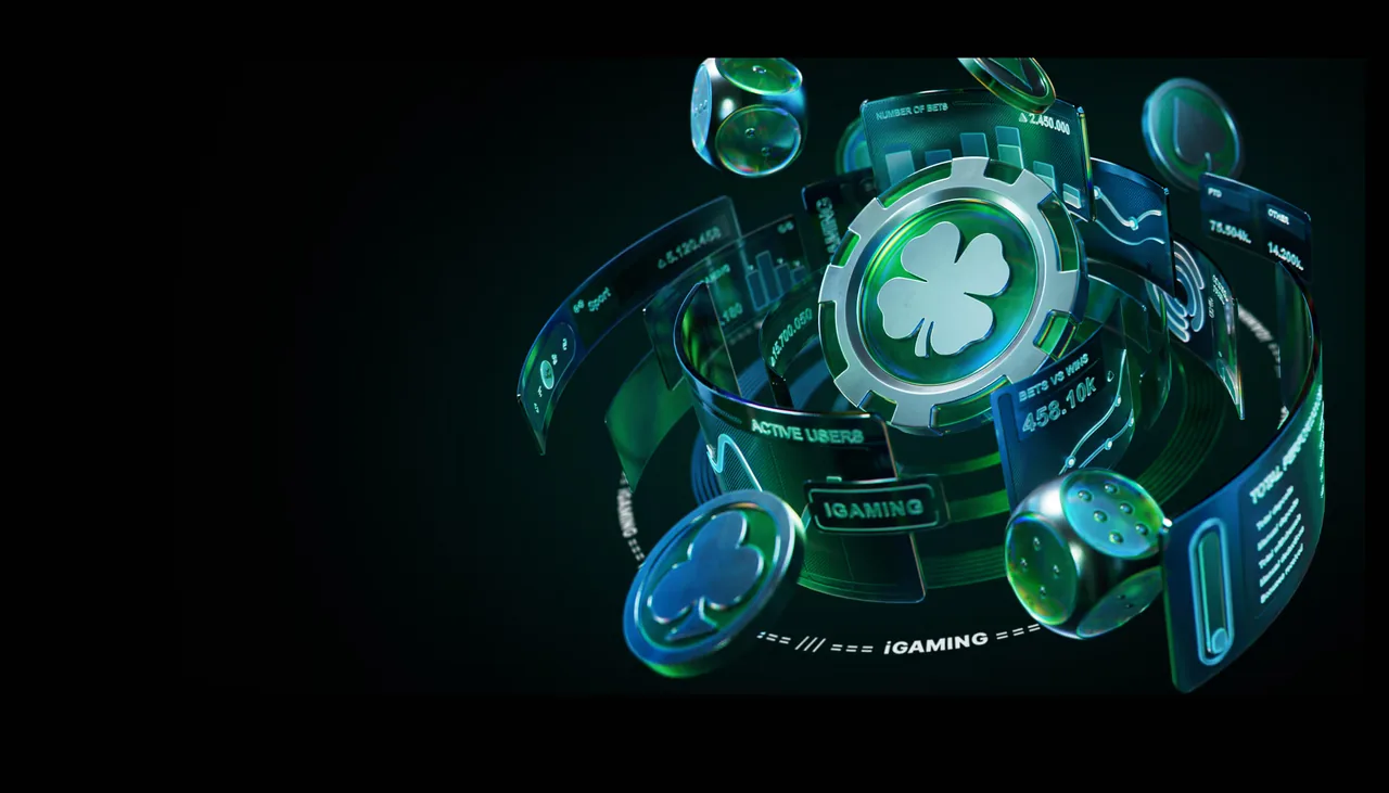Roulette e fiches al neon con il quadrifoglio Soft2Bet